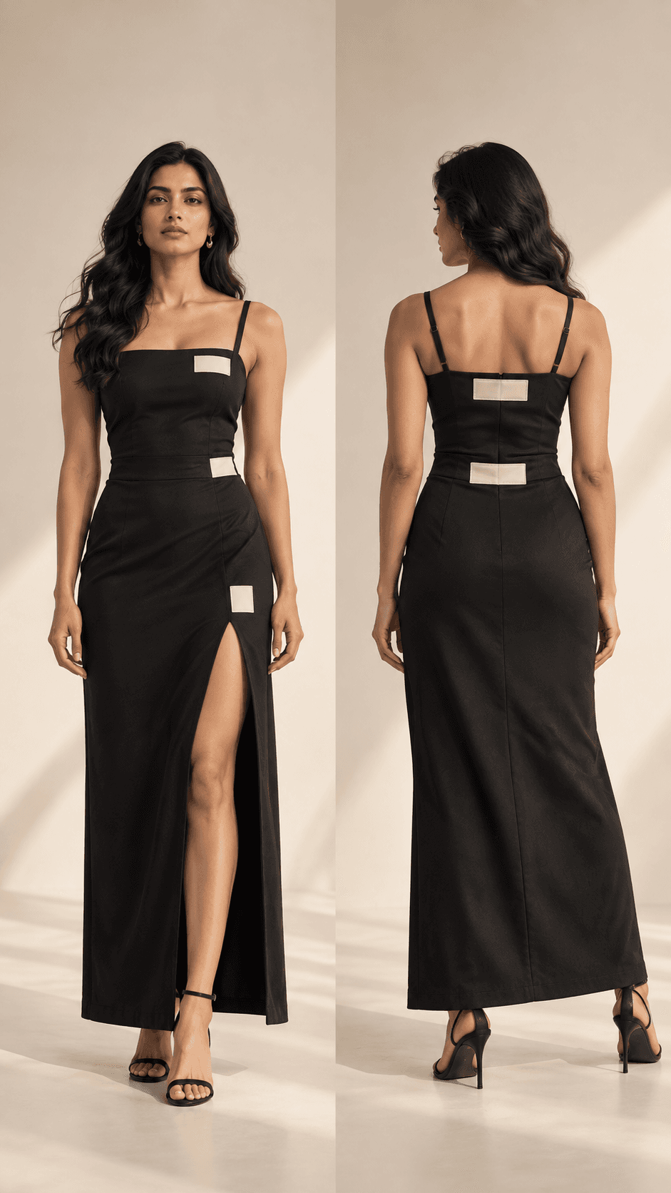 Event dress front and back placement concept