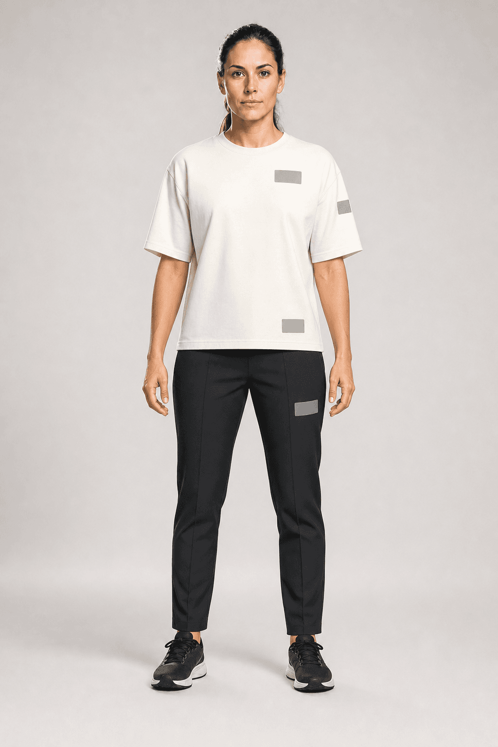 Athlete tee placement look