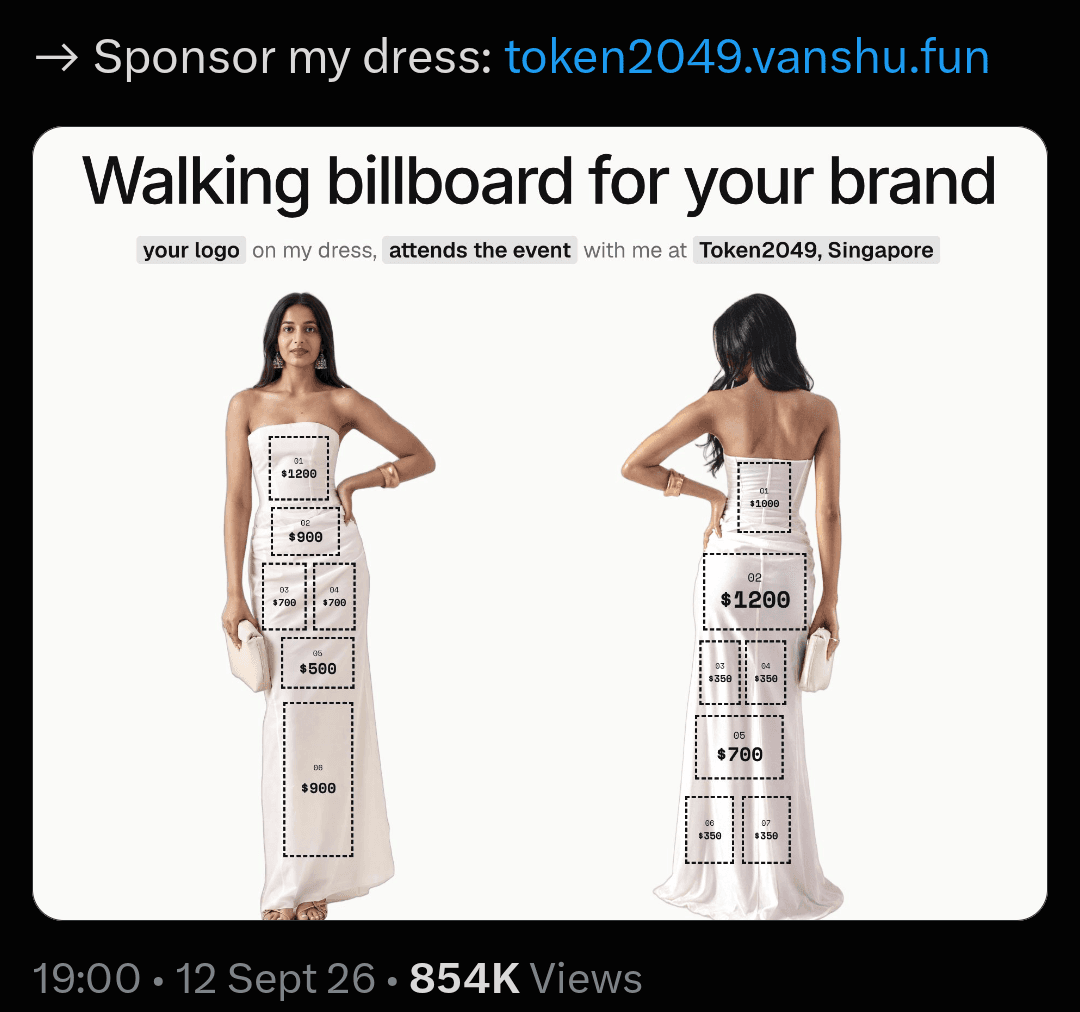 Token2049 dress sponsorship post