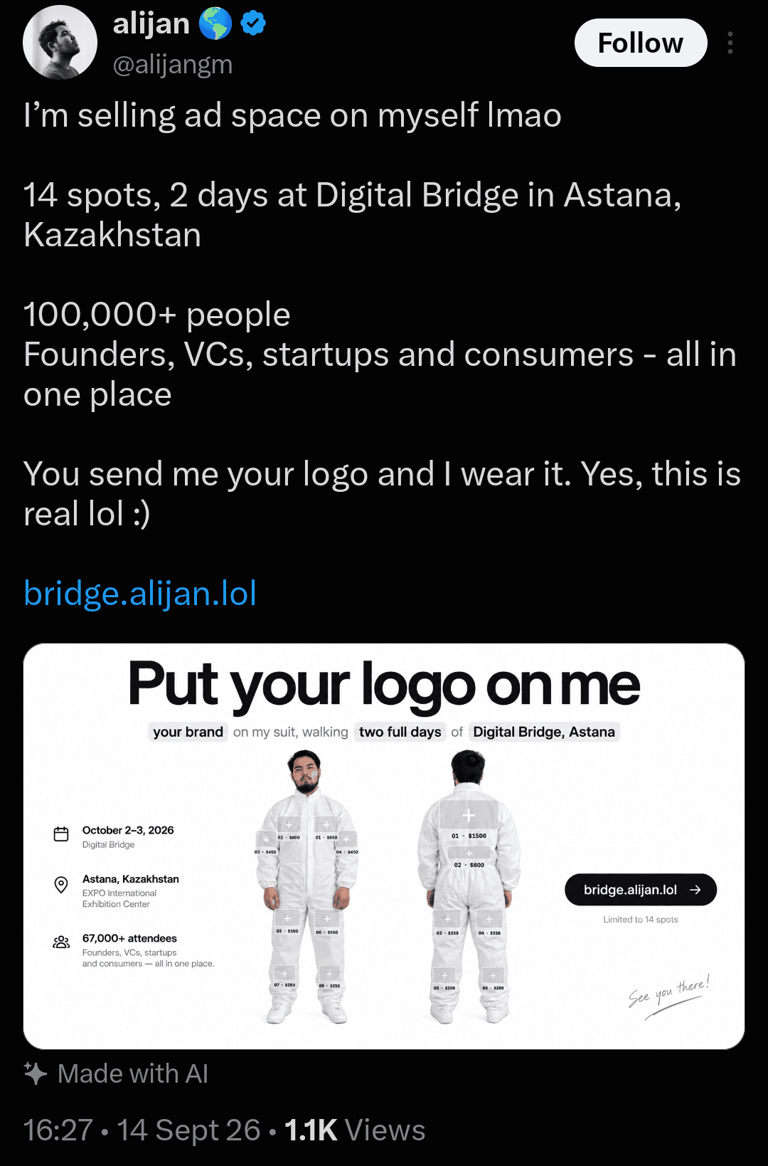 Alijan's Digital Bridge sponsorship post